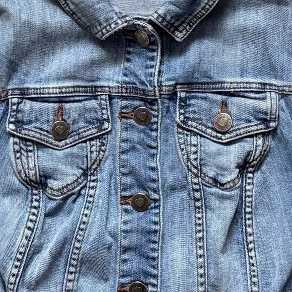 Torrid Blue Denim Sleeveless Cropped Vest Frayed Arm Opening Size 1 14/16 1X - Picture 4 of 9